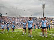 18 September 2011; Dublin players Diarmuid Connolly, right, Denis Bastick, centre, and Bryan Cullen, left, make their way from Hill 16 as they celebrate victory after the game. GAA Football All-Ireland Senior Championship Final, Kerry v Dublin, Croke Park, Dublin. Picture credit: Barry Cregg / SPORTSFILE