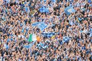 18 September 2011; Dublin supporters on Hill16 celebrate a first half point. Supporters at the GAA Football All-Ireland Championship Finals, Croke Park, Dublin. Picture credit: Dáire Brennan / SPORTSFILE