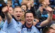 18 September 2011; Dublin supporters celebrate after the game. Supporters at the GAA Football All-Ireland Championship Finals, Croke Park, Dublin. Picture credit: Pat Murphy / SPORTSFILE