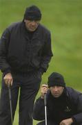 20 April 2002; Seve Ballesteros and Jose Maria Olazabal of Continental Europe line up a putt on the 16th green during the morning fourballs during day two of the Seve Trophy tournament between Great Britain and Ireland vs Continental Europe at Druids Glen in Wicklow. Photo by Matt Browne/Sportsfile