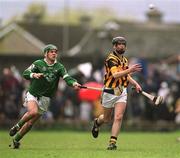 21 April 2002; JJ Delaney of Kilkenny in action against Mick O'Brien of Limerick during the Allianz National Hurling League Semi-Final match between Kilkenny and Limerick at Gaelic Grounds in Limerick. Photo by Damien Eagers/Sportsfile
