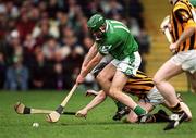 21 April 2002; Sean O'Connor of Limerick in action against Peter Barry of Kilkenny during the Allianz National Hurling League Semi-Final match between Kilkenny and Limerick at Gaelic Grounds in Limerick. Photo by Damien Eagers/Sportsfile