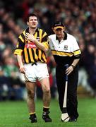 21 April 2002; Philip Larkin of Kilkenny after picking up an injury during the Allianz National Hurling League Semi-Final match between Kilkenny and Limerick at Gaelic Grounds in Limerick. Photo by Damien Eagers/Sportsfile