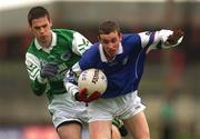 21 April 2002; Shane Moran of St Jarlath's in action against Ciaran Grandfield of Coláiste na Sceilge during the Post Primary Schools Hogan Cup Senior A Football Championship Semi-Final Replay match between St Jarlath's College and Coláiste na Sceilge at the Gaelic Grounds in Limerick. Photo by Damien Eagers/Sportsfile