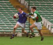 21 April 2002; Shane Moran of St Jarlath's in action against Ciarán Grandfield of Coláiste na Sceilge during the Post Primary Schools Hogan Cup Senior A Football Championship Semi-Final Replay match between St Jarlath's College and Coláiste na Sceilge at the Gaelic Grounds in Limerick. Photo by Damien Eagers/Sportsfile