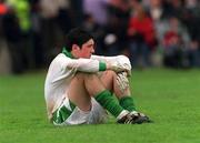 21 April 2002; A dejected Bryan Sheehan of Coláiste na Sceilge dejected after the Post Primary Schools Hogan Cup Senior A Football Championship Semi-Final Replay match between St Jarlath's College and Coláiste na Sceilge at the Gaelic Grounds in Limerick. Photo by Damien Eagers/Sportsfile