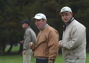 24 April 2002; Paul McGinley, left, and David Carroll during the Pro Am round ahead of the Smurfit Irish PGA Championship at Westport Golf Club in Mayo. Photo by Damien Eagers/Sportsfile