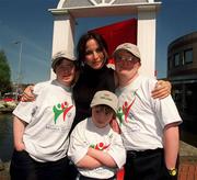 24 April 2002; Home from Home - at the launch of the 2003 Special Olympics World Games Families Programme, sponsored by Toyota are singer Andrea Corr with Special Olympians Rachel Hoffman, Raheny, Dublin, Joy Boland, Glasnevin, Dublin and Steven O'Connor, from, Clontarf, Dublin. Photo by Ray McManus/Sportsfile