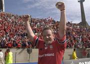 27 April 2002; Munster captain Mick Galwey celebrates after the Heineken European Cup Semi-Final match between Castres and Munster at Stade de la Mediterranie in Beziers, France. Photo by Brendan Moran/Sportsfile