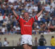 27 April 2002; Peter Stringer of Munster celebrates after the Heineken European Cup Semi-Final match between Castres and Munster at Stade de la Mediterranie in Beziers, France. Photo by Matt Browne/Sportsfile