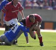 27 April 2002; Peter Clohessy of Munster in action against Romain Froment of Castres during the Heineken European Cup Semi-Final match between Castres and Munster at Stade de la Mediterranie in Beziers, France. Photo by Brendan Moran/Sportsfile