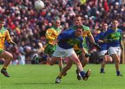 28 April 2002; Michael Bowler of Kerry in action against Neil McGee of Donegal during the All Ireland Intercounty Vocational Schools Football Final match between Donegal and Kerry at St Tiernach's Park in Clones, Monaghan. Photo by Pat Murphy/Sportsfile
