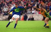 28 April 2002; Michael Murphy of Kerry in action against Neil McGee of Donegal during the All Ireland Intercounty Vocational Schools Football Final match between Donegal and Kerry at St Tiernach's Park in Clones, Monaghan. Photo by Pat Murphy/Sportsfile