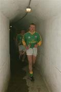 28 April 2002; Meath full back Paul Donnelly leads his team-mates to the pitch prior to the Guinness Leinster Senior Hurling Championship First Round match between Carlow and Meath at Dr Cullen Park in Carlow. Photo by Ray McManus/Sportsfile