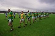28 April 2002; Kerry captain Darragh Ó Sé leads his side in the parade prior to the Allianz National Football League Division 2 Final match between Kerry and Laois at the Gaelic Grounds in Limerick. Photo by Brendan Moran/Sportsfile