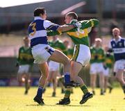 28 April 2002; Seán O'Sullivan of Kerry in action against Tom Kelly of Laois during the Allianz National Football League Division 2 Final match between Kerry and Laois at the Gaelic Grounds in Limerick. Photo by Brendan Moran/Sportsfile