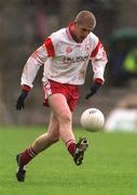28 April 2002; Kevin Hughes of Tyrone during the Allianz National Football League Division 1 Final match between Tyrone and Cavan at St Tiernach's Park in Clones, Monaghan. Photo by Damien Eagers/Sportsfile