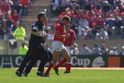 27 April 2002; Ronan O'Gara of Munster leaves the field to have his knee bandaged during the Heineken European Cup Semi-Final match between Castres and Munster at Stade de la Mediterranie in Beziers, France. Photo by Matt Browne/Sportsfile
