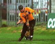 27 April 2002; Wicklow goalkeeper Colin Byrne during the Guinness Leinster Senior Hurling Championship First Round match between Wicklow and Laois at the County Grounds in Aughrim, Wicklow. Photo by Aoife Rice/Sportsfile