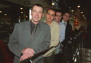 3 May 2002; Former Kildare footballer Mick Wright, front, with his sons Mark, Kenneth and Mick at Q Bar in Dublin at the launch of the Mick Wright Leukaemia Research Facilities Golf Classic to take place at Edenderry Golf Club in Offaly. Photo by Damien Eagers/Sportsfile