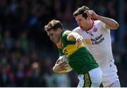 2 April 2017; Mark Griffin of Kerry in action against Sean Cavanagh of Tyrone during the Allianz Football League Division 1 Round 7 match between Kerry and Tyrone at Fitzgerald Stadium in Killarney, Co Kerry. Photo by Cody Glenn/Sportsfile