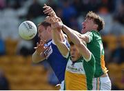 2 April 2017; Donal Kingston of Laois in action against Shane Nally and James Lawlor of Offaly during the Allianz Football League Division 3 Round 7 match between Offaly and Laois at O'Connor Park in Tullamore, Co Offaly. Photo by David Maher/Sportsfile
