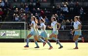 2 April 2017; The UCD bench run on to celebrate their side's victory following the Irish Senior Ladies Hockey Cup Final match between UCD and Cork Harlequins at the National Hockey Stadium UCD in Belfield, Dublin. Photo by David Fitzgerald/Sportsfile