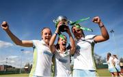 2 April 2017; UCD players celebrate their side's victory following the Irish Senior Ladies Hockey Cup Final match between UCD and Cork Harlequins at the National Hockey Stadium UCD in Belfield, Dublin. Photo by David Fitzgerald/Sportsfile