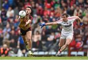 2 April 2017; Ryan Johnston of Cork in action against James Loughrey of Down during the Allianz Football League Division 2 Round 7 match between Cork and Down at Páirc Uí Rinn in Cork. Photo by Eóin Noonan/Sportsfile