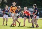 2 April 2017; Roisín Leen of Mercy, Ballymahon, in action against Ciara O'Sullivan of St. Angela’s Ursuline Convent SS during the Lidl All Ireland PPS Junior B Championship Final match between Mercy, Ballymahon and St. Angela’s Ursuline Convent SS at Clane in Co Kildare. Photo by Daire Brennan/Sportsfile