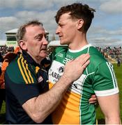 2 April 2017; Offaly manager Pat Flanagan, left, celebrates with Michael Brazil at the end of the Allianz Football League Division 3 Round 7 match between Offaly and Laois at O'Connor Park in Tullamore, Co Offaly. Photo by David Maher/Sportsfile