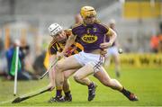 2 April 2017; Damien Reck of Wexford in action against Liam Blanchfield of Kilkenny during the Allianz Hurling League Division 1 Quarter-Final match between Kilkenny and Wexford at Nowlan Park in Kilkenny. Photo by Brendan Moran/Sportsfile