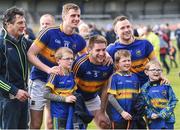 2 April 2017; Tipperary players, from left, Conor Sweeney, Bill Maher, and Kevin O’Halloran celebrate with supporters after the Allianz Football League Division 3 Round 7 match between Armagh and Tipperary at the Athletic Grounds in Armagh. Photo by Oliver McVeigh/Sportsfile