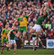 2 April 2017; Aidan O'Shea of Mayo in action against Michael Murphy of Donegal during the Allianz Football League Division 1 Round 7 match between Mayo and Donegal at Elverys MacHale Park in Castlebar, Co Mayo. Photo by Stephen McCarthy/Sportsfile