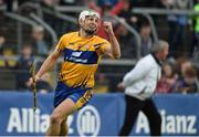 2 April 2017; Aaron Shanagher of Clare celebrates after scoring his side's first goal during the Allianz Hurling League Division 1 Relegation Play-Off match between Clare and Dublin at Cusack Park in Ennis, Co Clare. Photo by Diarmuid Greene/Sportsfile