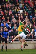 2 April 2017; Michael Murphy of Donegal and Aidan O'Shea of Mayo contest a throw-in during the Allianz Football League Division 1 Round 7 match between Mayo and Donegal at Elverys MacHale Park in Castlebar, Co Mayo. Photo by Stephen McCarthy/Sportsfile