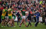 2 April 2017; Aidan O'Shea and Tom Parsons, left, of Mayo exchange views with Eóin McHugh, left, and Patrick McBrearty of Donegal as supporters come onto the pitch prior to the final whistle during the Allianz Football League Division 1 Round 7 match between Mayo and Donegal at Elverys MacHale Park in Castlebar, Co Mayo. Photo by Stephen McCarthy/Sportsfile