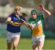 2 April 2017; Seamus Callanaan of Tipperary in action against Paddy Rigney of Offaly during the Allianz Hurling League Division 1 Quarter-Final match between Offaly and Tipperary at O'Connor Park in Tullamore, Co Offaly. Photo by David Maher/Sportsfile
