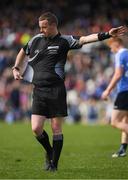 2 April 2017; Match referee Joe McQuillan indicates why he had awarded a free during the Allianz Football League Division 1 Round 7 match between Monaghan and Dublin at St. Tiernach's Park in Clones, Co Monaghan. Photo by Ray McManus/Sportsfile