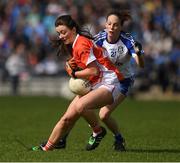 2 April 2017; Chloe Magill of Armagh in action against Rebecca McKenna of Monaghan during the Lidl Ladies Football National League Round 7 match between Monaghan and Armagh at St. Tiernach's Park in Clones, Co Monaghan. Photo by Ray McManus/Sportsfile