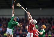 2 April 2017; Patrick Horgan of Cork in action against Mike Casey of Limerick during the Allianz Hurling League Division 1 Quarter-Final match between Cork and Limerick at Páirc Uí Rinn in Cork. Photo by Eóin Noonan/Sportsfile