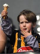 2 April 2017; Kilkenny supporter Tom Delaney, age 3, from Kilkenny City, holds up his ice cream cone during the Allianz Hurling League Division 1 Quarter-Final match between Kilkenny and Wexford at Nowlan Park in Kilkenny. Photo by Brendan Moran/Sportsfile