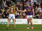 2 April 2017; Conor McDonald of Wexford shakes hands with Paul Murphy of Kilkenny at the final whistle of the Allianz Hurling League Division 1 Quarter-Final match between Kilkenny and Wexford at Nowlan Park in Kilkenny. Photo by Brendan Moran/Sportsfile