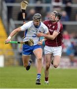 2 April 2017; Maurice Shanahan of Waterford in action against Pádraic Mannion of Galway during the Allianz Hurling League Division 1 Quarter-Final match between Galway and Waterford at Pearse Stadium in Galway. Photo by Piaras Ó Mídheach/Sportsfile