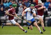2 April 2017; Tom Devine of Waterford in action against Adrian Tuohy, left, and Gearóid McInerney of Galway during the Allianz Hurling League Division 1 Quarter-Final match between Galway and Waterford at Pearse Stadium in Galway. Photo by Piaras Ó Mídheach/Sportsfile