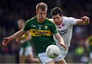 2 April 2017; Kerry captain Fionn Fitzgerald in action against Tyrone captain Sean Cavanagh during the Allianz Football League Division 1 Round 7 match between Kerry and Tyrone at Fitzgerald Stadium in Killarney, Co Kerry. Photo by Cody Glenn/Sportsfile