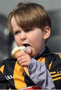2 April 2017; Kilkenny supporter Tom Delaney, age 3, from Kilkenny City, enjoys his ice cream cone during the Allianz Hurling League Division 1 Quarter-Final match between Kilkenny and Wexford at Nowlan Park in Kilkenny. Photo by Brendan Moran/Sportsfile