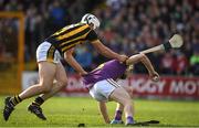 2 April 2017; David Dunne of Wexford is tackled by Padraig Walsh of Kilkenny, resulting in a penalty for Wexford, during the Allianz Hurling League Division 1 Quarter-Final match between Kilkenny and Wexford at Nowlan Park in Kilkenny. Photo by Brendan Moran/Sportsfile