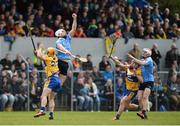 2 April 2017; Podge Collins and Jason McCarthy of Clare in action against Cian O'Callaghan and Liam Rushe of Dublin during the Allianz Hurling League Division 1 Relegation Play-Off match between Clare and Dublin at Cusack Park in Ennis, Co Clare. Photo by Diarmuid Greene/Sportsfile