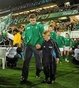 17 September 2011; Ireland captain Brian O'Driscoll leads his side out before the game. 2011 Rugby World Cup, Pool C, Australia v Ireland, Eden Park, Auckland, New Zealand. Picture credit: Brendan Moran / SPORTSFILE